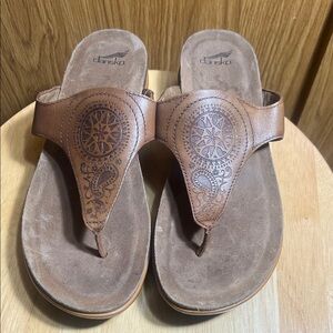 Dansko Brown Leather Thong Sandals